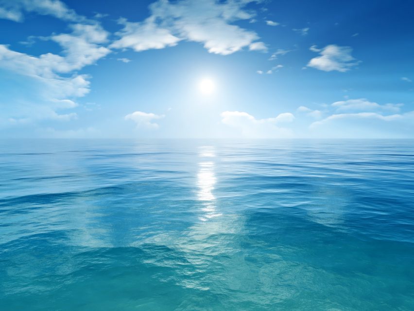 An image of a blue sky ocean background